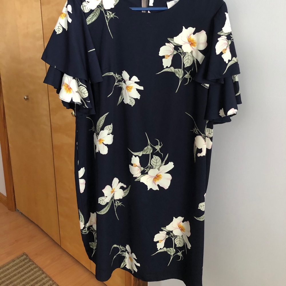 ASOS Maternity floral shift dress size 12 navy